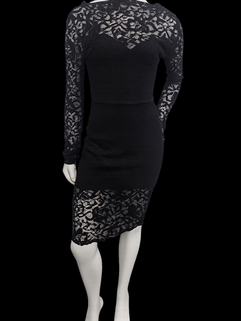 Windsor Black Lace Long-Sleeve Sheath Dress
